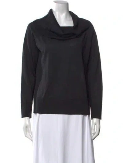 Pre-owned Max Mara Virgin Wool Cowl Neck Sweater In Black