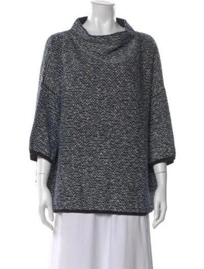 Pre-owned Max Mara Virgin Wool Cowl Neck Sweater In Blue