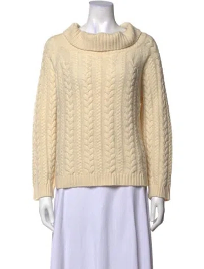 Pre-owned Max Mara Virgin Wool Cowl Neck Sweater In Neutrals