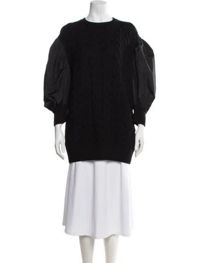Pre-owned Max Mara Virgin Wool Crew Neck Sweater In Black
