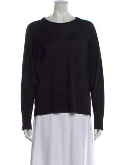 Pre-owned Max Mara Virgin Wool Crew Neck Sweater In Black