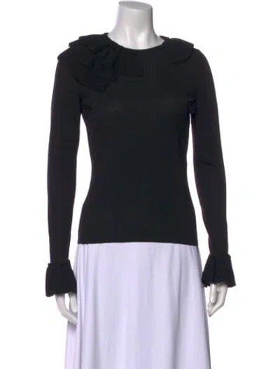 Pre-owned Max Mara Virgin Wool Crew Neck Sweater In Black