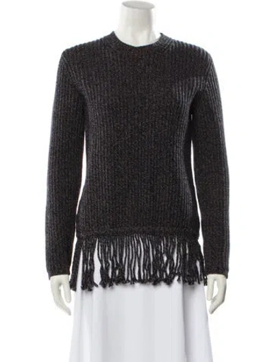 Pre-owned Max Mara Virgin Wool Crew Neck Sweater In Blue