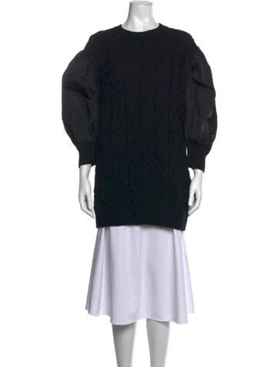 Pre-owned Max Mara Virgin Wool Crew Neck Sweater In Blue