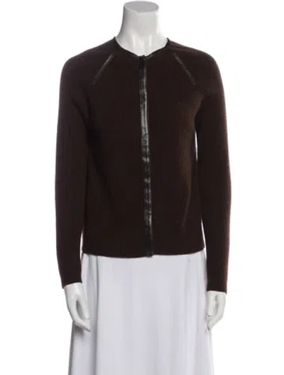 Pre-owned Max Mara Virgin Wool Crew Neck Sweater In Brown