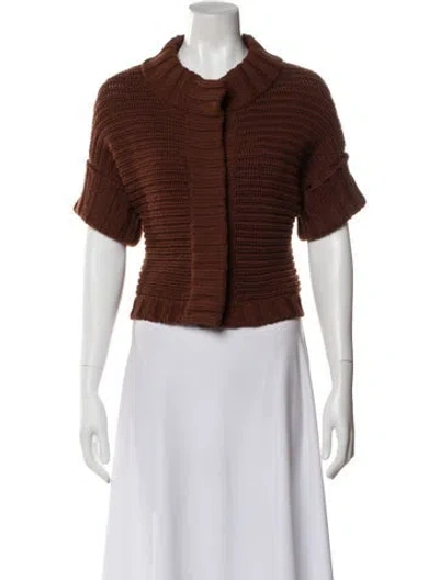 Pre-owned Max Mara Virgin Wool Crew Neck Sweater In Brown