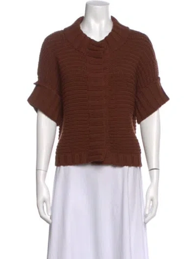Pre-owned Max Mara Virgin Wool Crew Neck Sweater In Brown