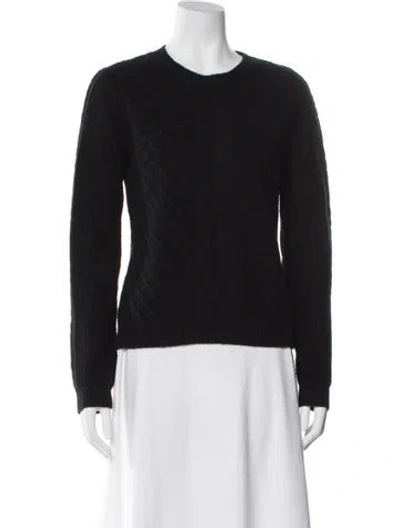 Pre-owned Max Mara Virgin Wool Crew Neck Sweater In Gray