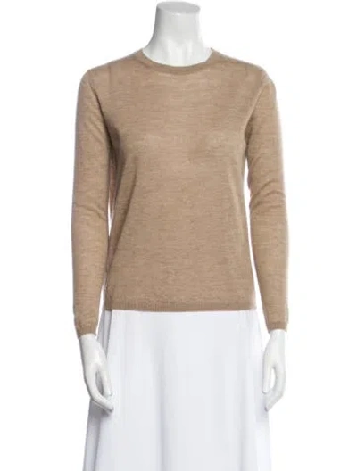 Pre-owned Max Mara Virgin Wool Crew Neck Sweater In Neutral