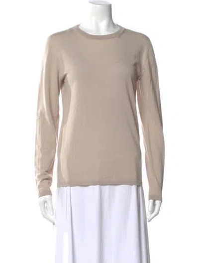 Pre-owned Max Mara Virgin Wool Crew Neck Sweater In Neutral
