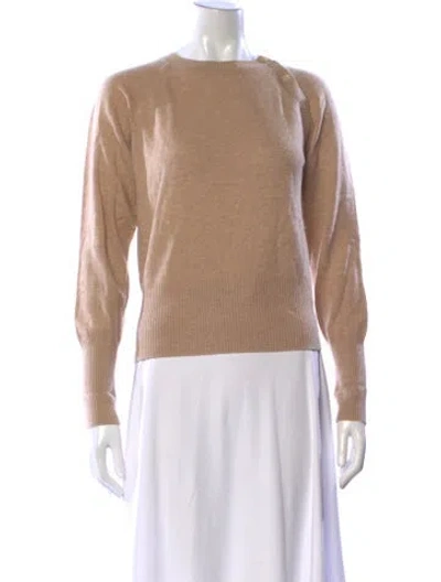 Pre-owned Max Mara Virgin Wool Crew Neck Sweater In Neutral