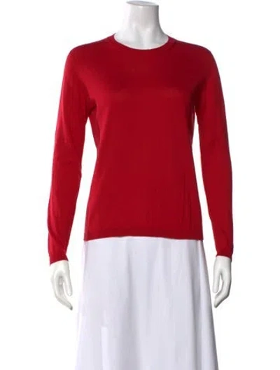 Pre-owned Max Mara Virgin Wool Crew Neck Sweater In Red