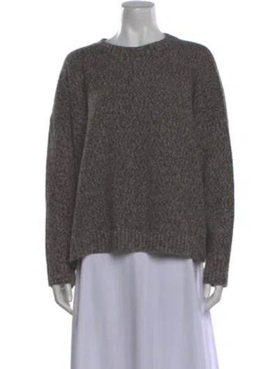 Pre-owned Max Mara Virgin Wool Crew Neck Sweater W/ Tags In Gray