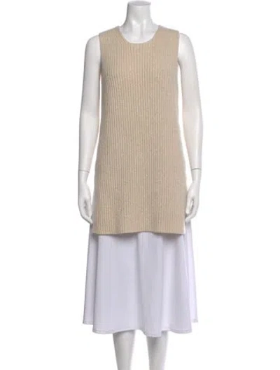 Pre-owned Max Mara Virgin Wool Crew Neck Sweater W/ Tags In Neutral