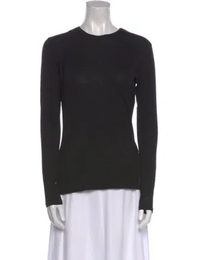 Pre-owned Max Mara Virgin Wool Crew Neck Top In Black