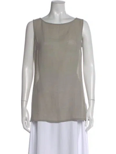 Pre-owned Max Mara Virgin Wool Crew Neck Top In Gray