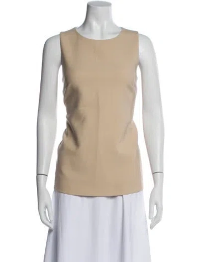 Pre-owned Max Mara Virgin Wool Crew Neck Top In Neutral