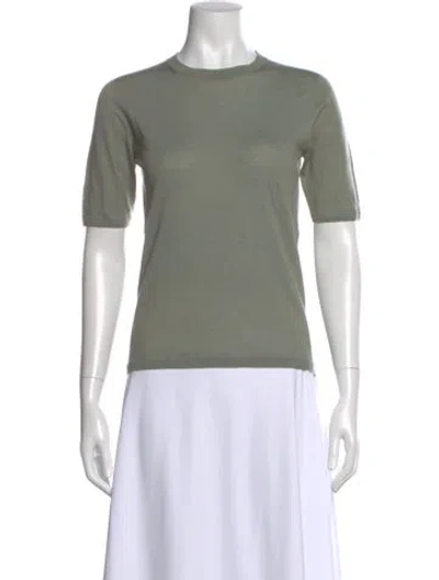 Pre-owned Max Mara Virgin Wool Crew Neck T-shirt In Green