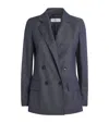 Max Mara Virgin Wool Double-breasted Blazer In Gray