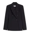 Max Mara Virgin Wool Double-breasted Blazer In Blue