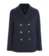 Max Mara Virgin Wool Double-breasted Blazer In Navy