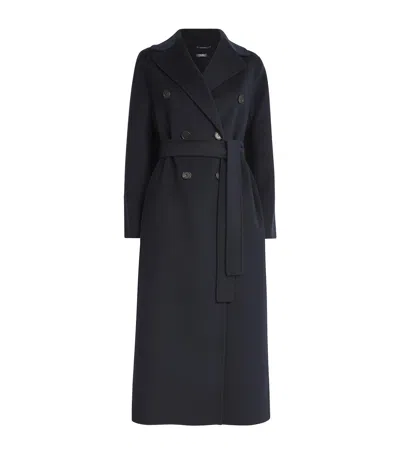 Max Mara Virgin Wool Double-breasted Coat In Blue