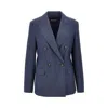 Max Mara Virgin Wool Double-breasted Jacket In Blue