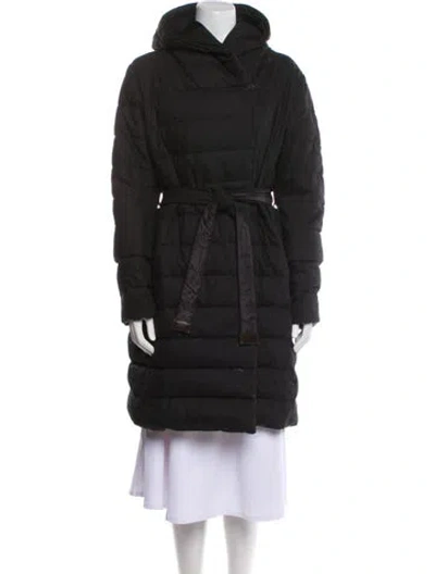 Pre-owned Max Mara Virgin Wool Down Coat In Black