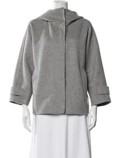 Pre-owned Max Mara Virgin Wool Down Jacket In Green