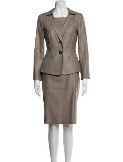 Pre-owned Max Mara Virgin Wool Dress Set In Neutrals