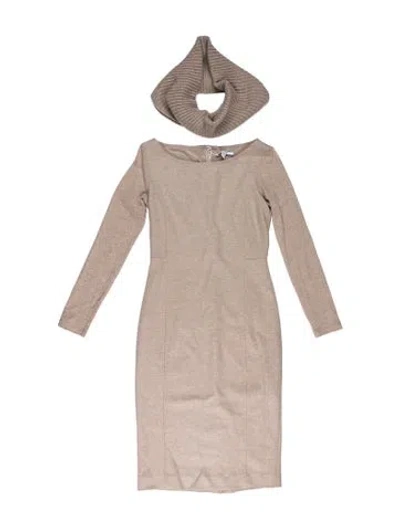 Pre-owned Max Mara Virgin Wool Dress W/ Tags In Neutral
