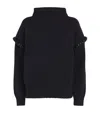 Max Mara Gene Crystal-shoulder Oversized Wool Sweater In Blue