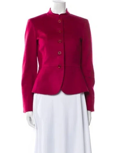 Pre-owned Max Mara Virgin Wool Evening Jacket In Burgundy