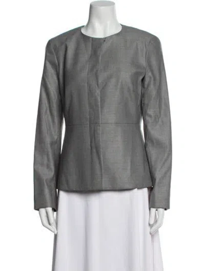 Pre-owned Max Mara Virgin Wool Evening Jacket In Gray