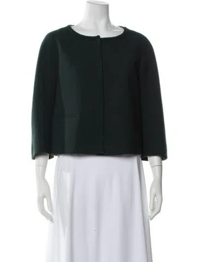 Pre-owned Max Mara Virgin Wool Evening Jacket In Green