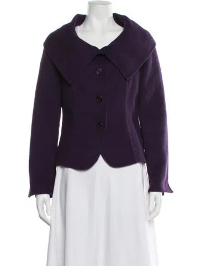 Pre-owned Max Mara Virgin Wool Evening Jacket In Purple