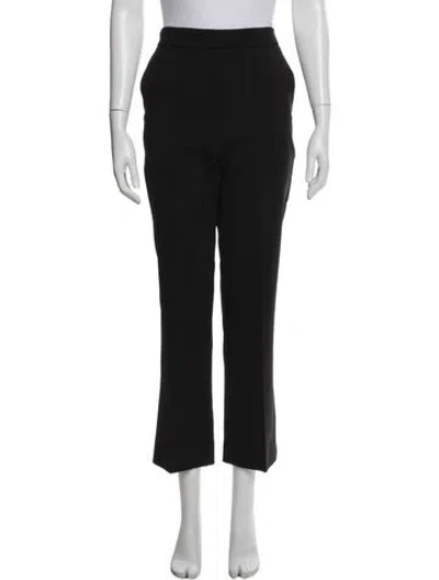 Pre-owned Max Mara Virgin Wool Flared Pants In Black