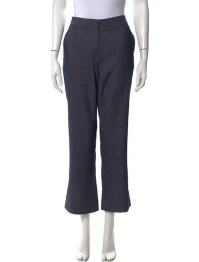 Pre-owned Max Mara Virgin Wool Flared Pants In Blue