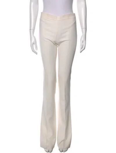 Pre-owned Max Mara Virgin Wool Flared Pants In Neutral