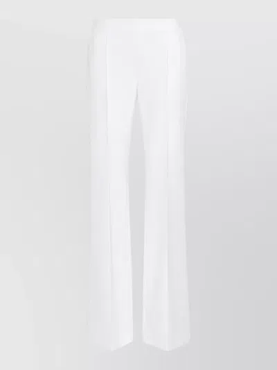 Max Mara Virgin Wool Flared Trousers In White