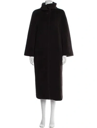 Pre-owned Max Mara Virgin Wool Fur Coat In Brown