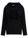 Max Mara Virgin Wool Hooded Sweater In Blue