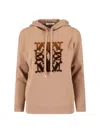 Max Mara Virgin Wool Hoodie In Brown