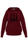 Max Mara Virgin Wool Hoodie In Red