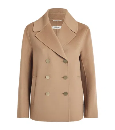 Max Mara Virgin Wool Jacket In Beige