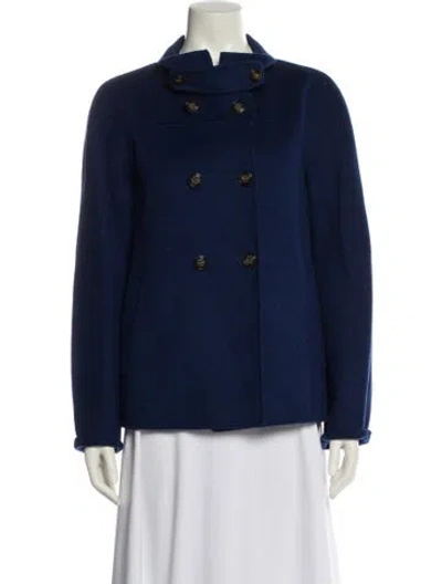 Pre-owned Max Mara Virgin Wool Jacket In Blue