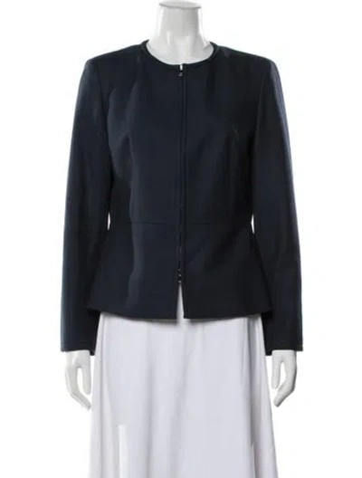 Pre-owned Max Mara Virgin Wool Jacket In Blue