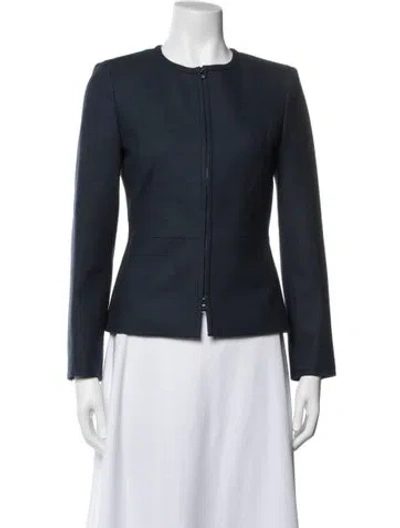 Pre-owned Max Mara Virgin Wool Jacket In Blue