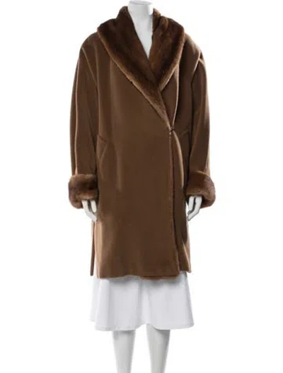 Pre-owned Max Mara Virgin Wool Jacket In Brown