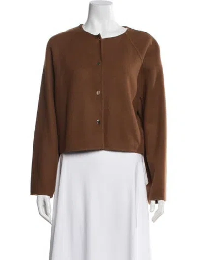 Pre-owned Max Mara Virgin Wool Jacket In Brown